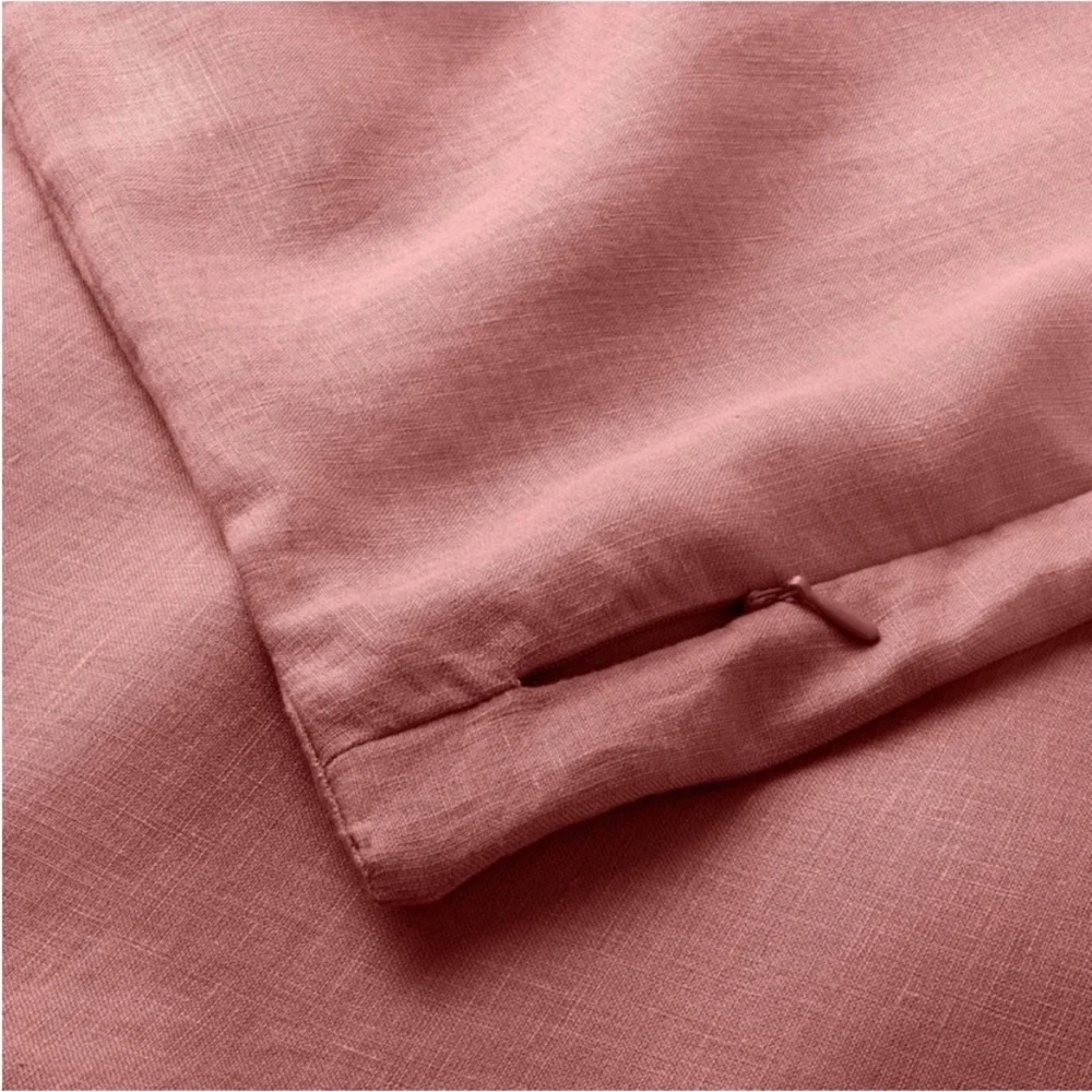Casaluna F/Q Heavyweight Rose Linen Blend Duvet Cover Set